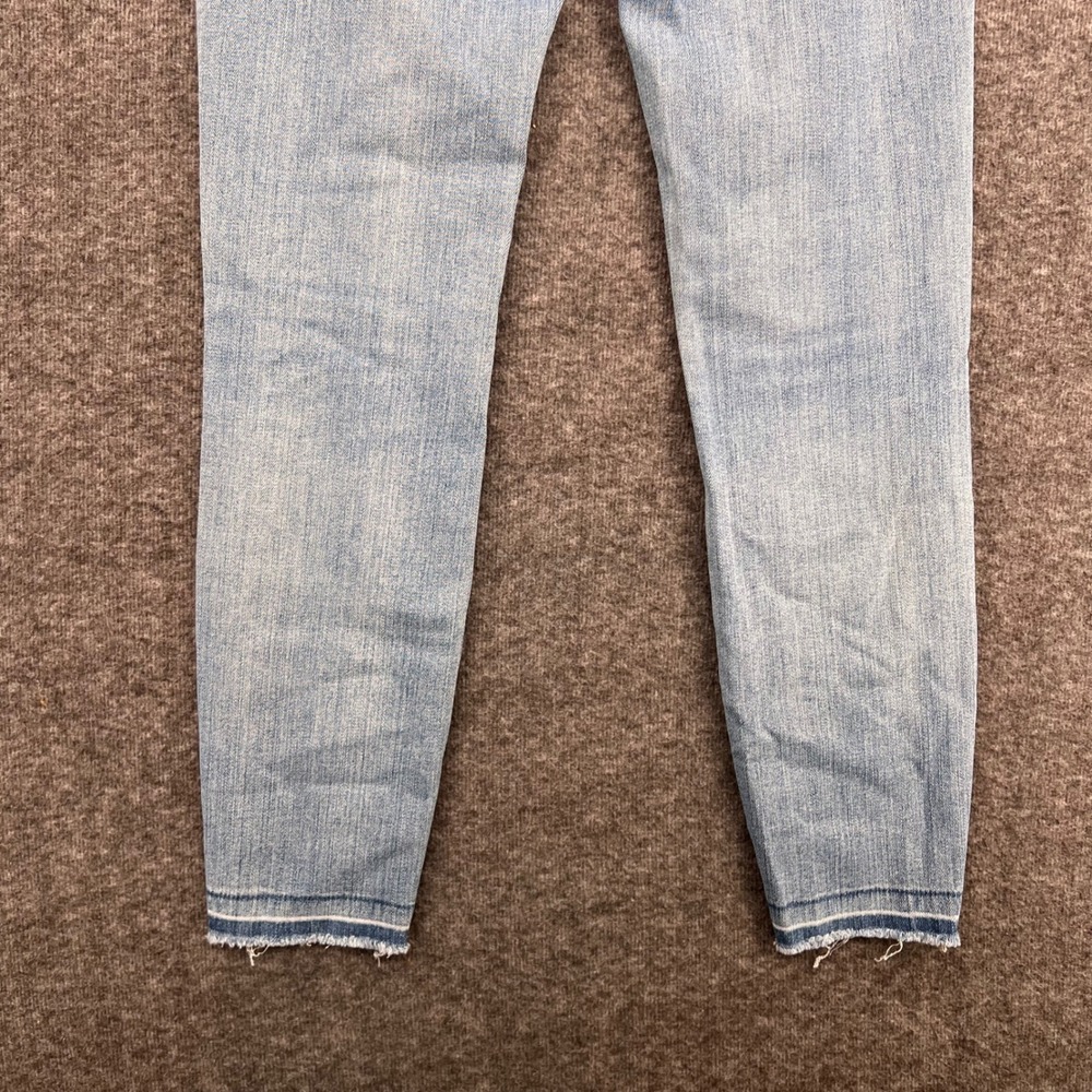 Madewell High Riser Skinny Jeans Light Wash Distressed Ripped Knee 27 Cropped - Picture 7 of 13